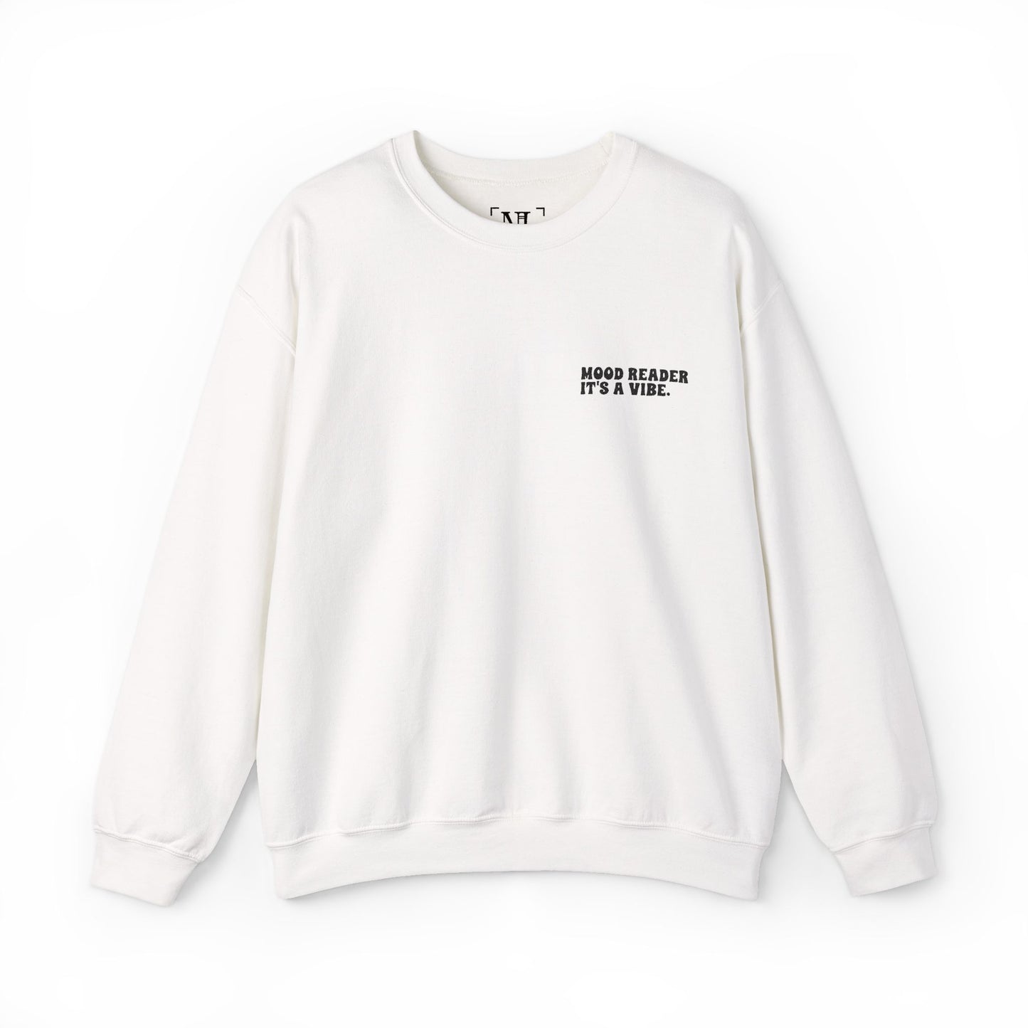 "Mood Reader. It's a Vibe - Embroidered Literary Crewneck Sweatshirt (Black Text)