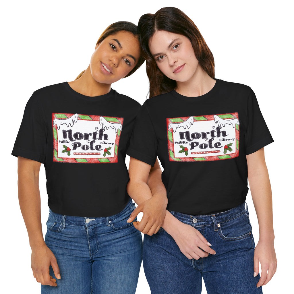 North Pole Library Short Sleeve Christmas Tee