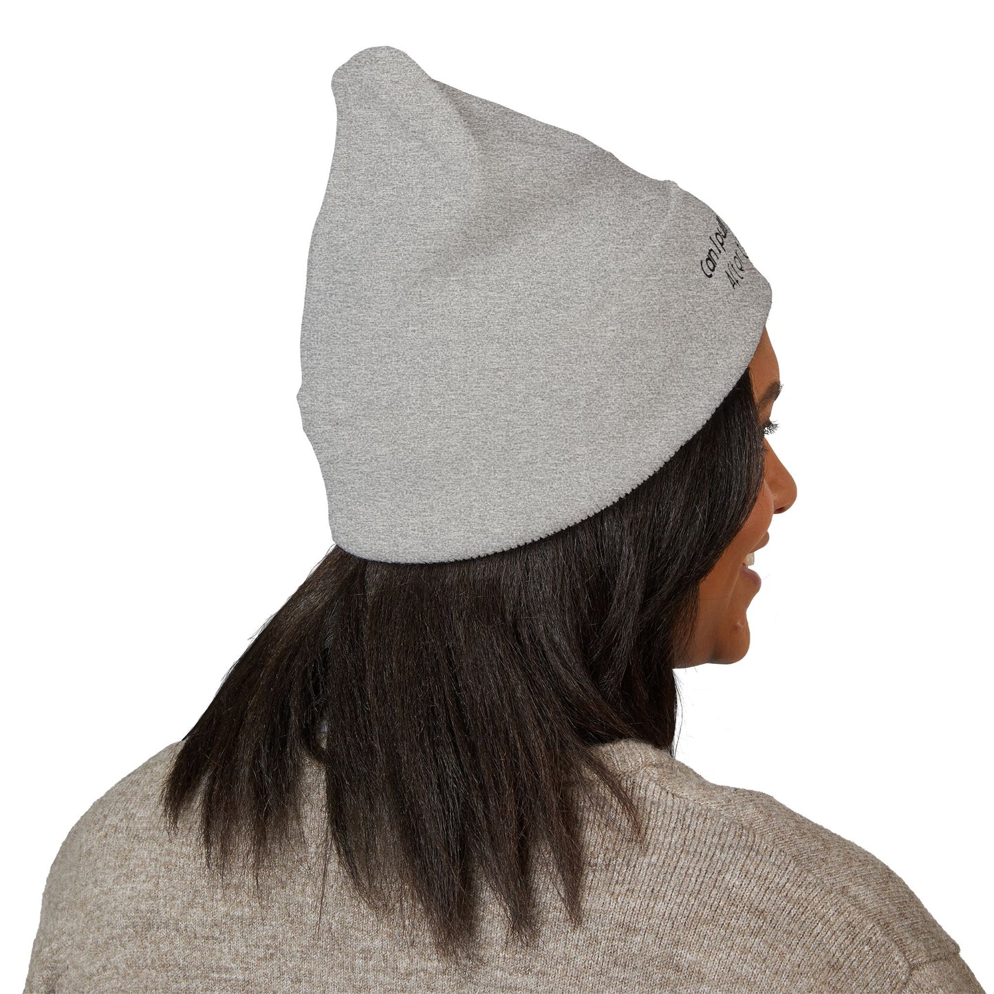 Can I Pull You For a Chat? - Bookish Villa Inspired Embroidered Cuffed Beanie (Black Text)