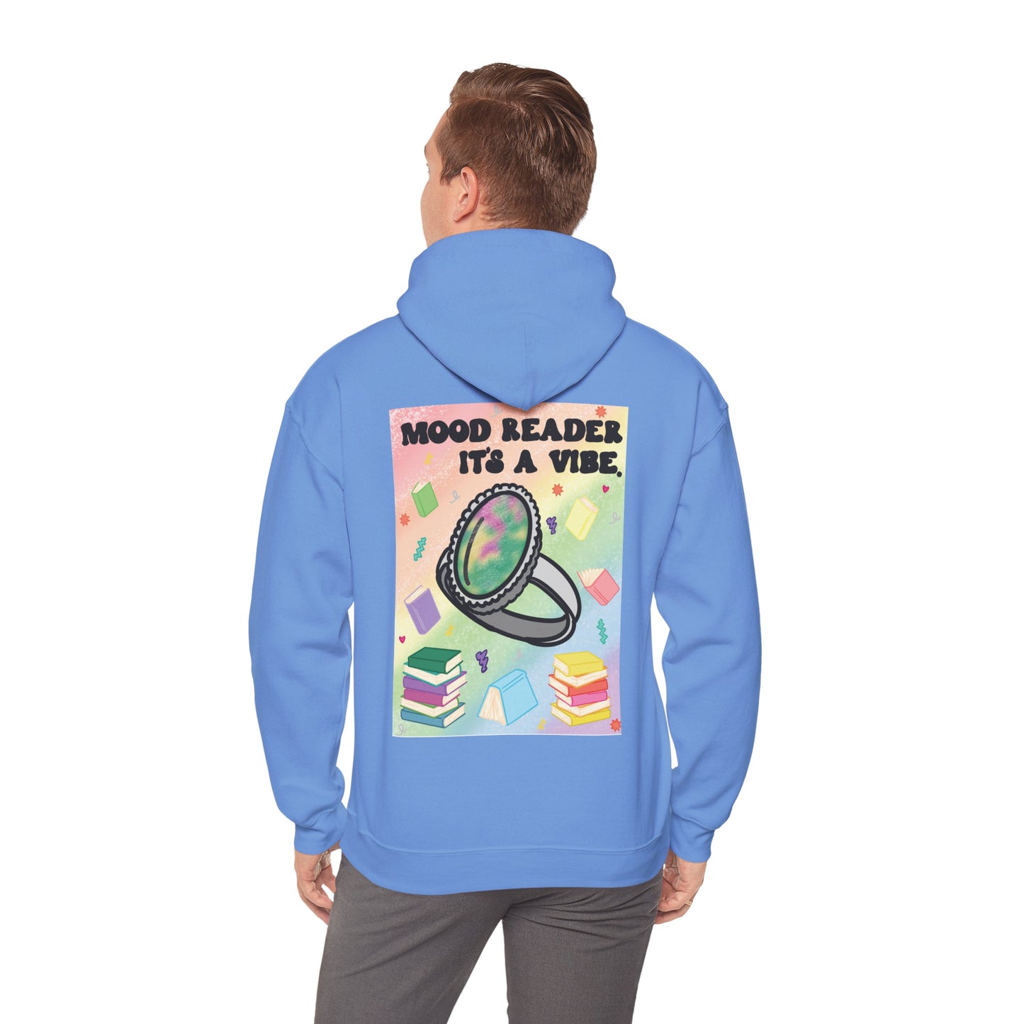 Mood Reader It's a Vibe Book Lover Pullover Graphic Hoodie (Black Text)