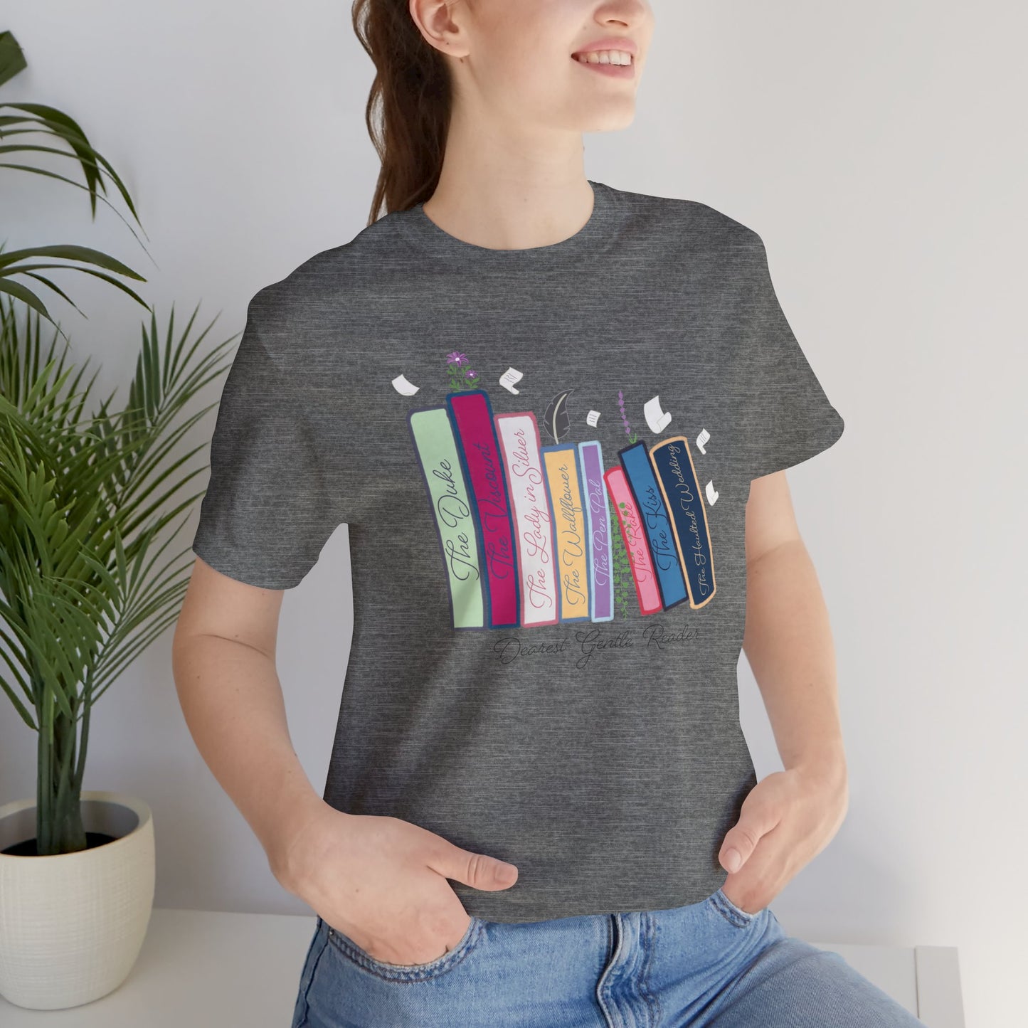 Dearest Gentle Reader Book Stack - Regency Romance Inspired Tee