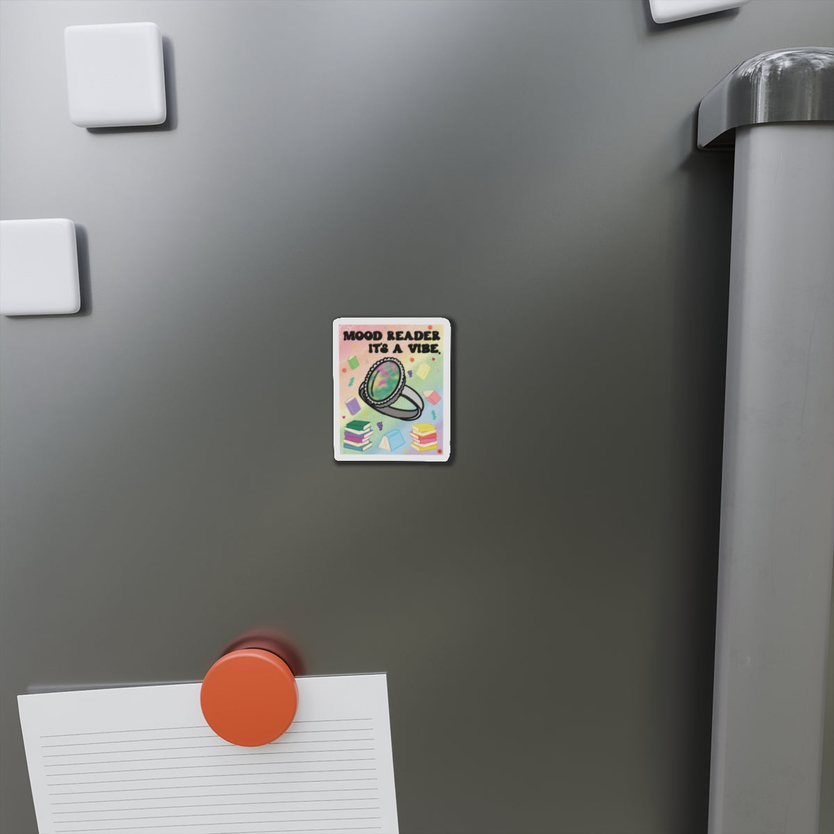 Mood Reader. It's a Vibe Die-Cut Magnet — Cozy Book Lover Refrigerator Decor (without Genres)