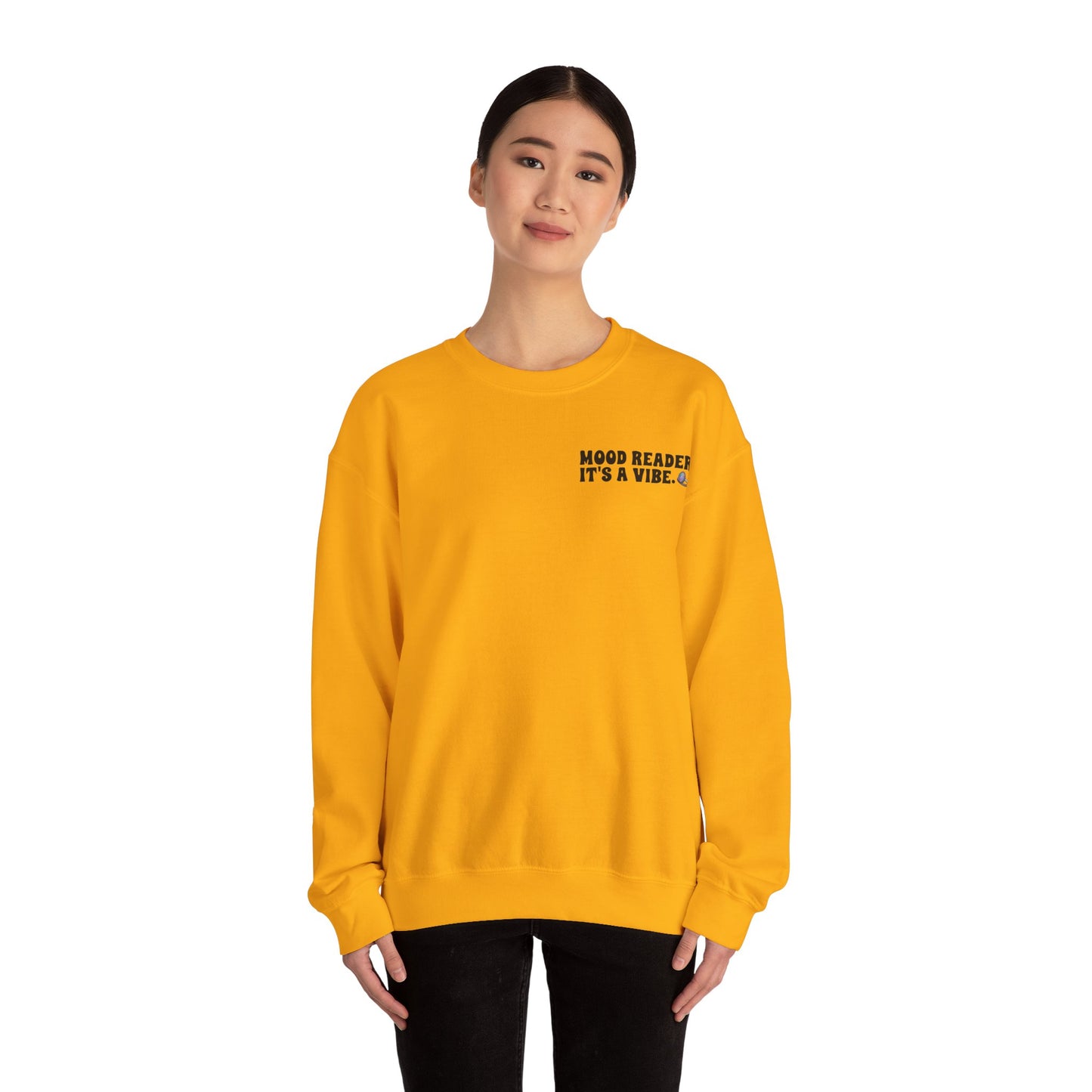"Mood Reader It's a Vibe" - Cozy Bookish Graphic Sweatshirt (Black Text)