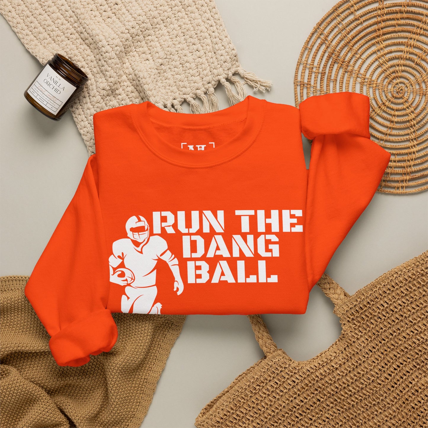 Football 'Run the Dang Ball' Crewneck Sweatshirt (White Text)