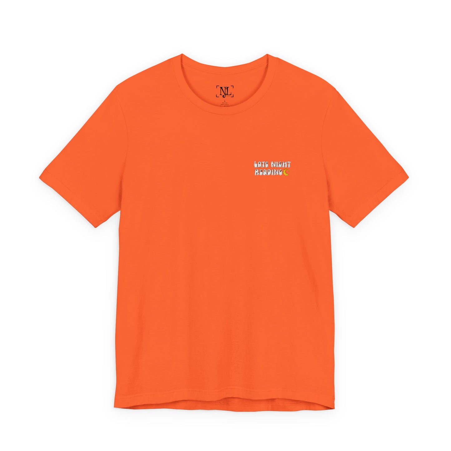 Late Night Reading - Embroidered Literary Tee (White Text)