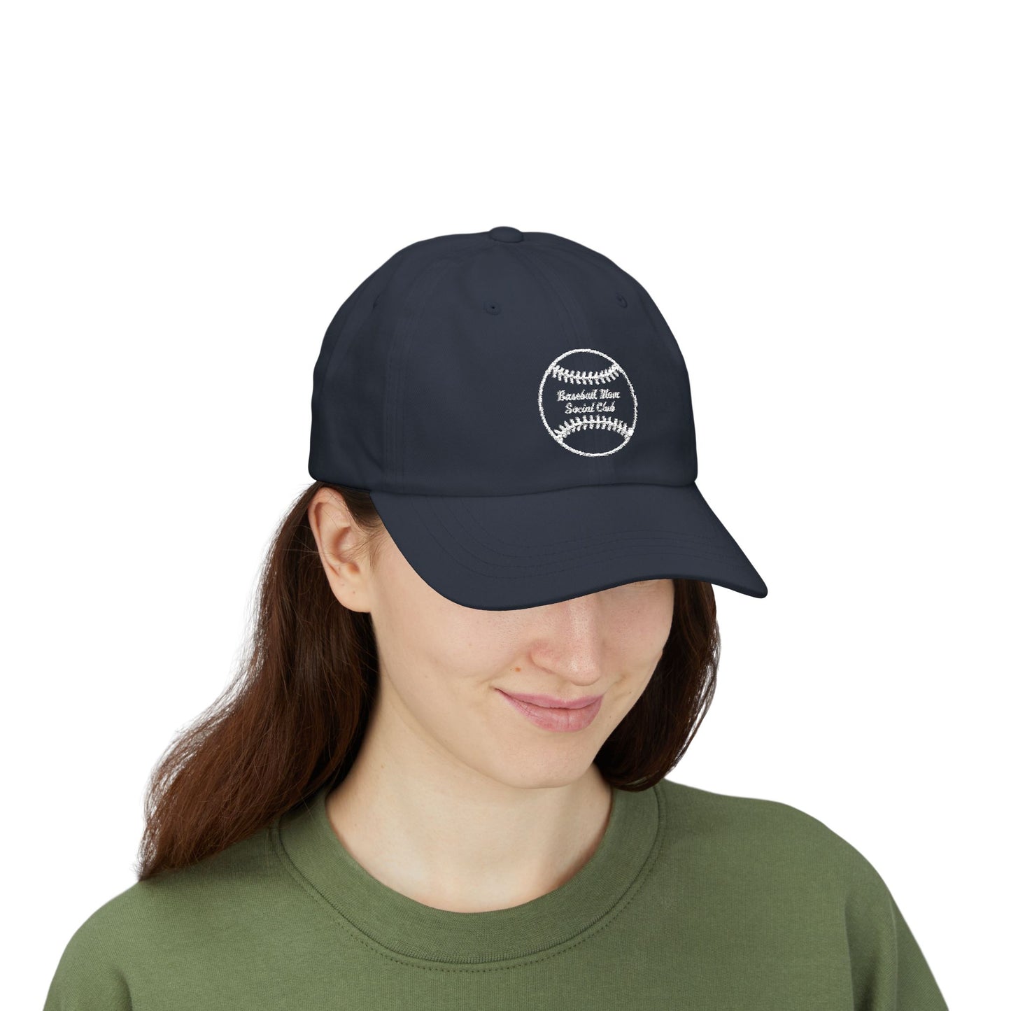 Baseball Mom Social Club - Dad Cap White Embroidered