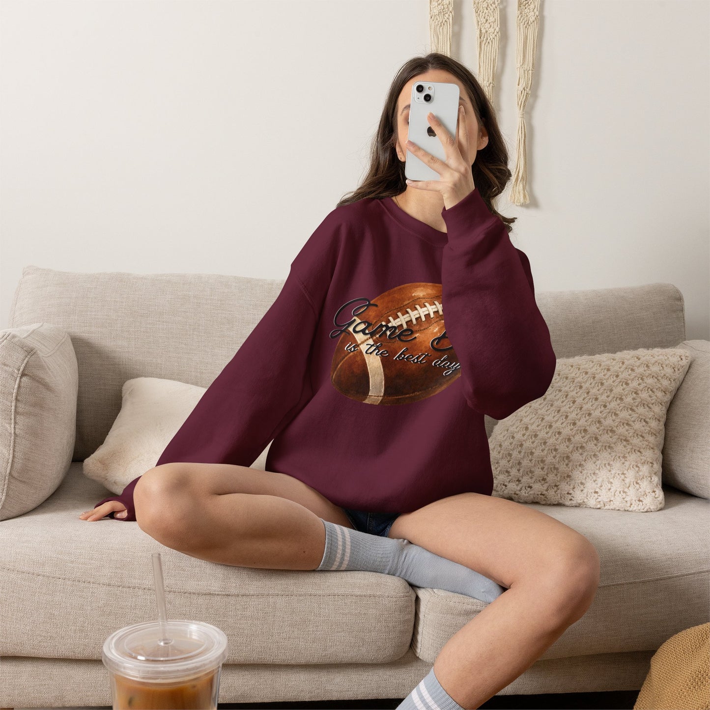Game Day Is The Best Day Football Crewneck Sweatshirt