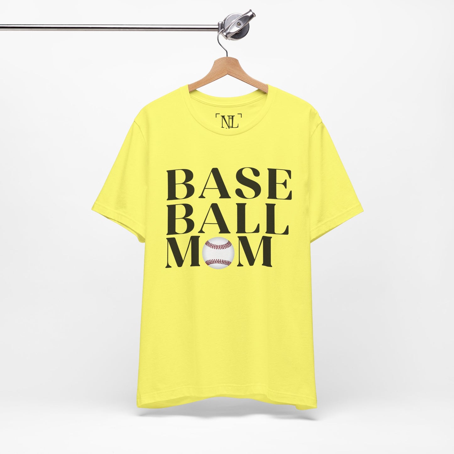 Baseball Mom T-Shirt – Retro Script with Baseball Graphic