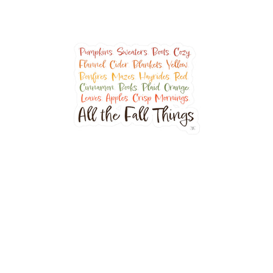 "All the Fall Things" Kiss-Cut Vinyl Decals