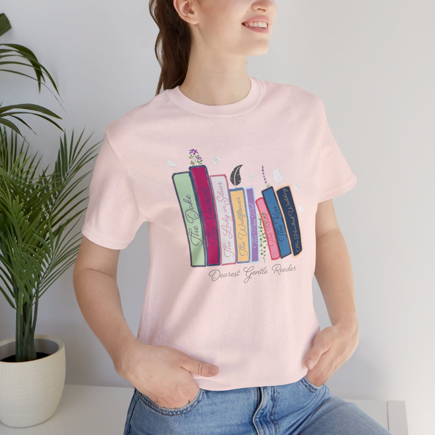 Dearest Gentle Reader Book Stack - Regency Romance Inspired Tee