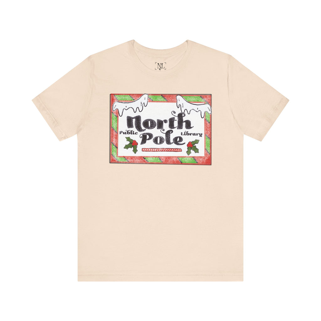 North Pole Library Short Sleeve Christmas Tee