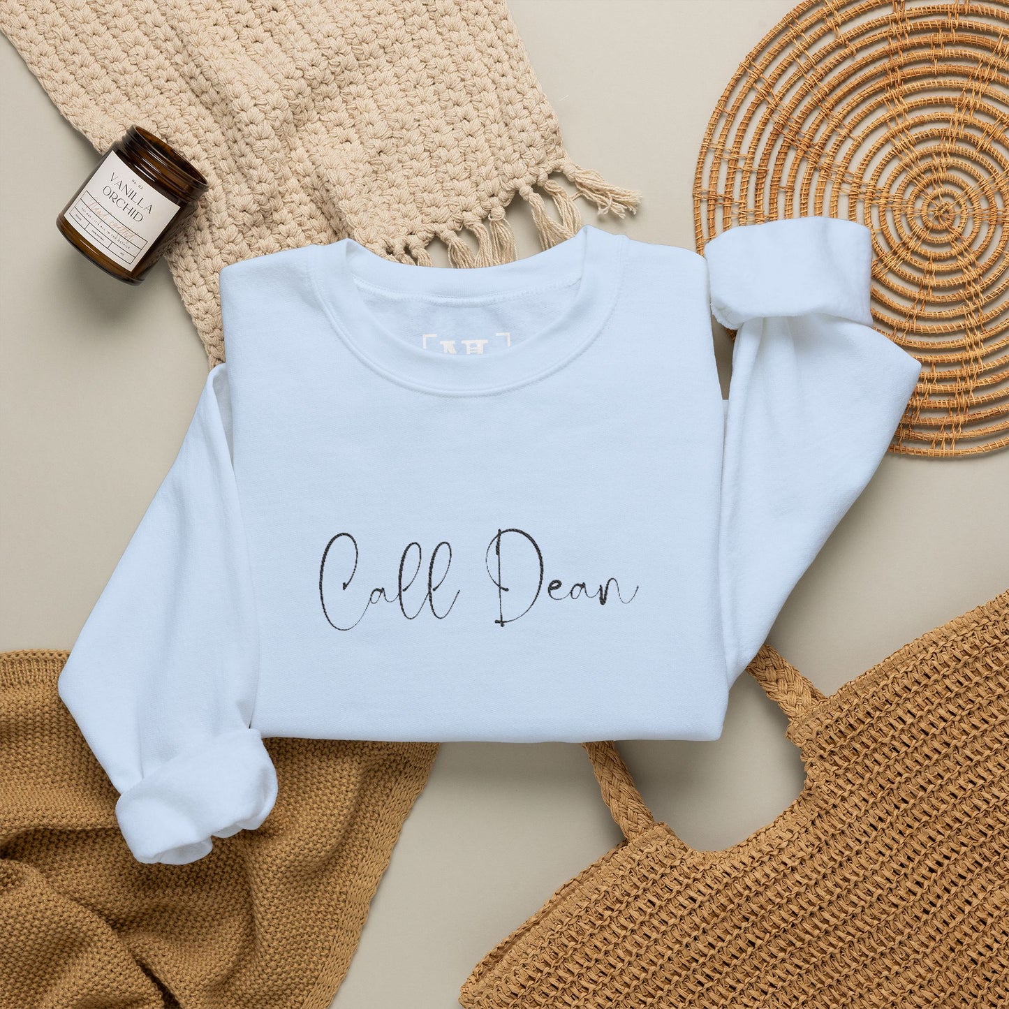 Call Dean - Hockey Romance Inspired Embroidered Sweatshirt