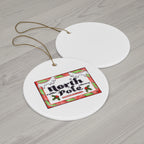 North Pole Library Ceramic Christmas Ornament