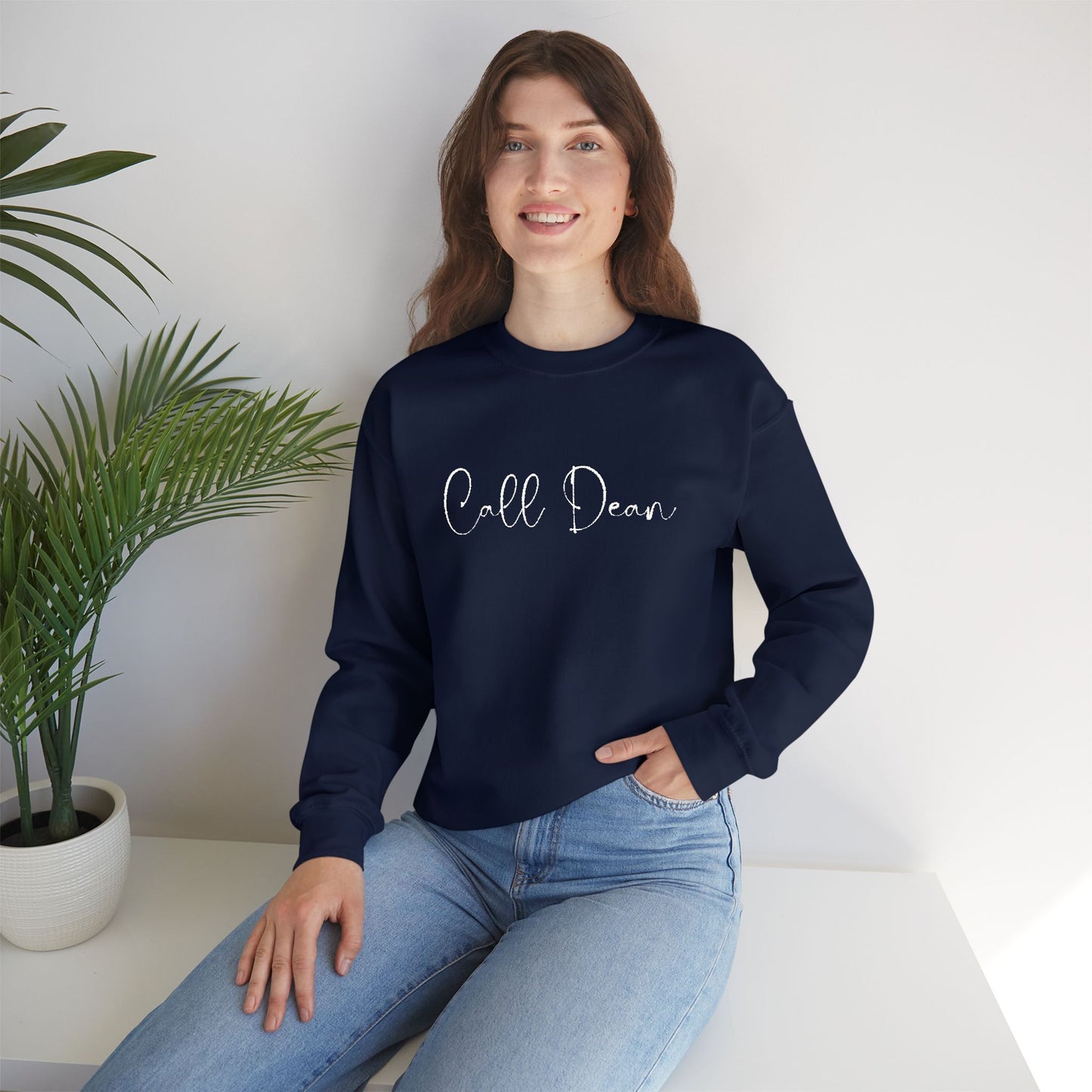 Call Dean - Hockey Romance Inspired Embroidered Sweatshirt