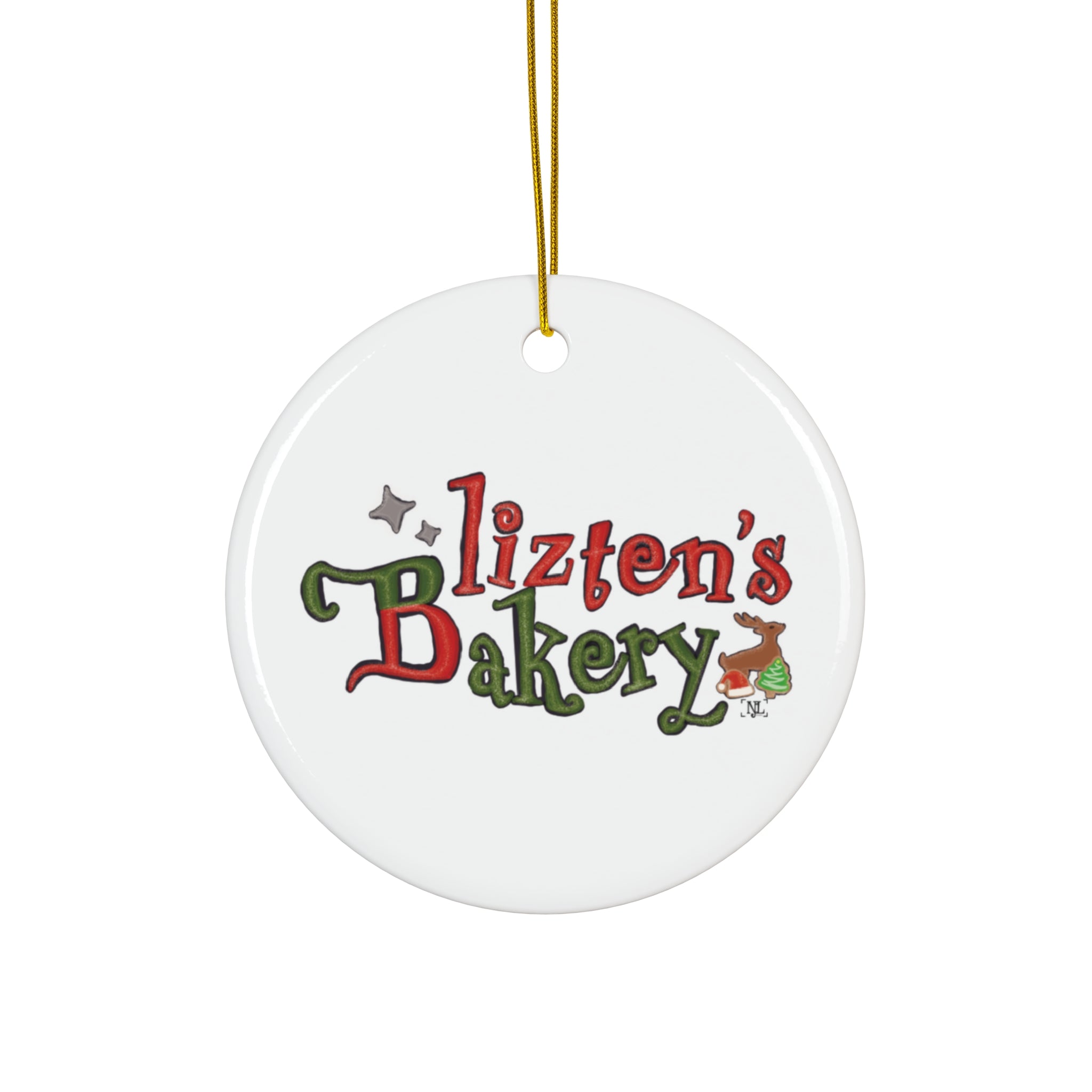 Blitzen's Bakery Ceramic Christmas Ornament