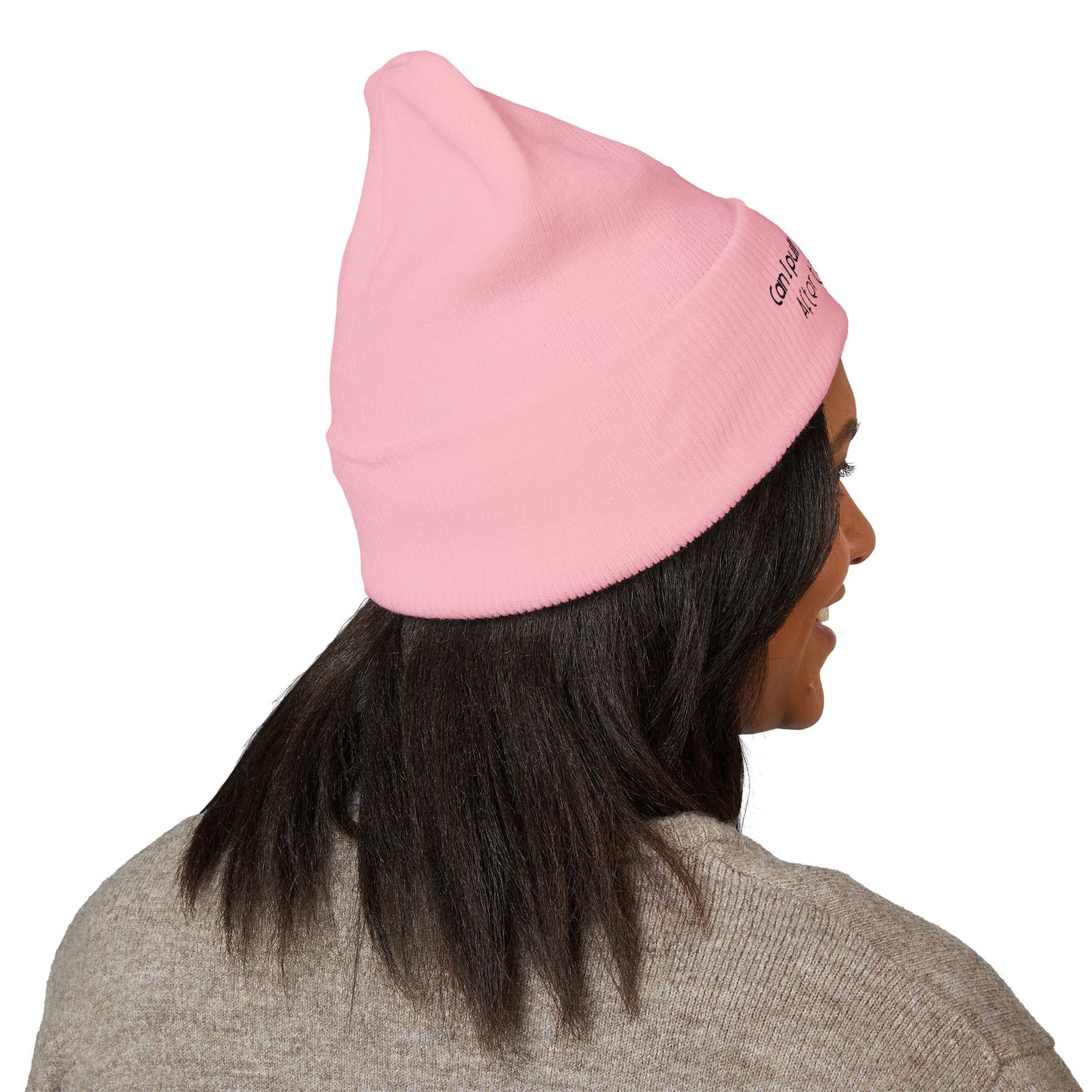 Can I Pull You For a Chat? - Bookish Villa Inspired Embroidered Cuffed Beanie (Black Text)