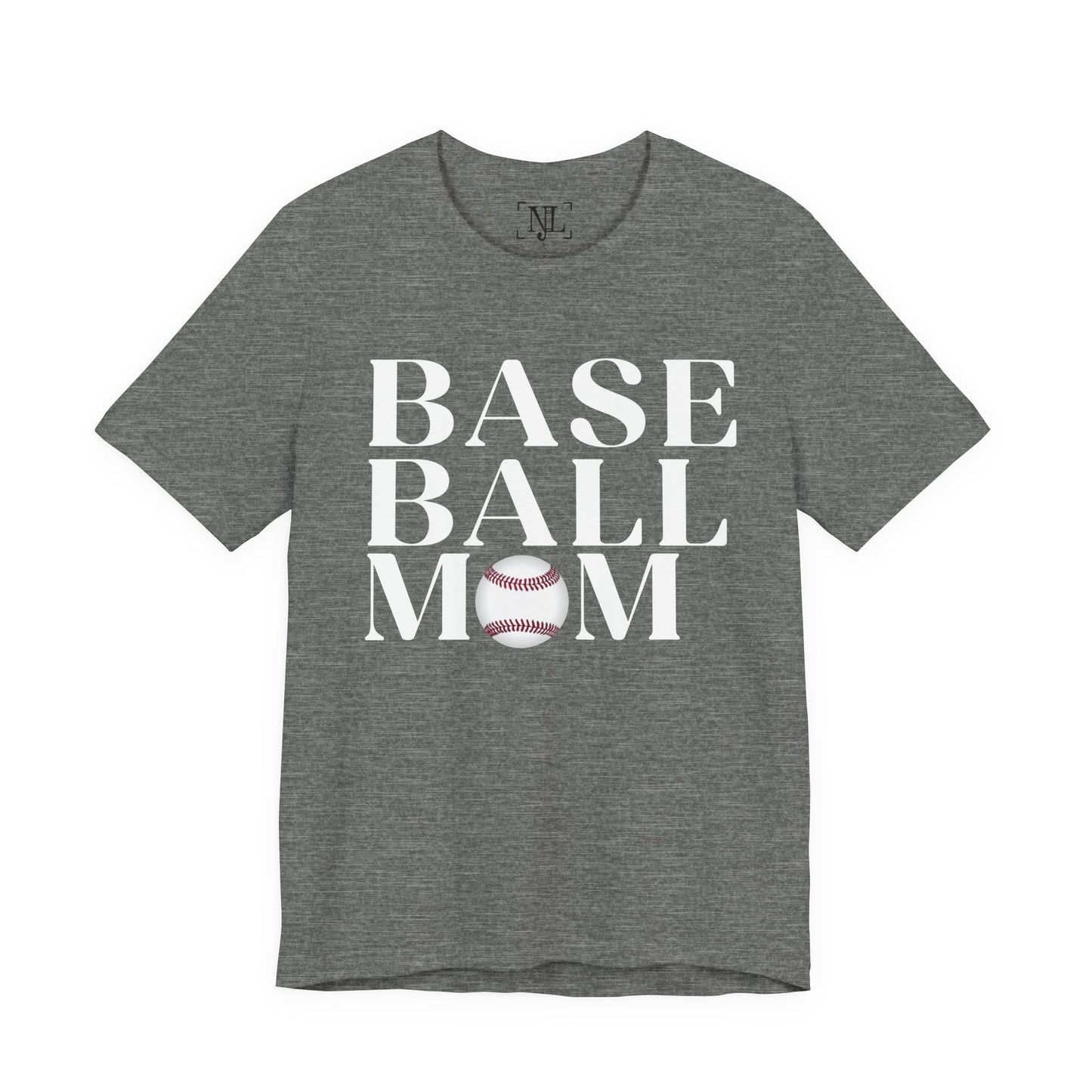 Baseball Mom T-Shirt – Retro Script with Baseball Graphic