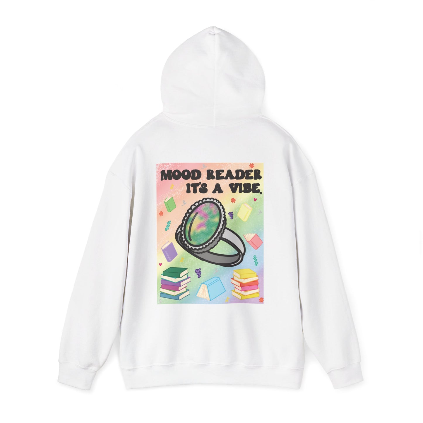 Mood Reader It's a Vibe Book Lover Pullover Graphic Hoodie (Black Text)