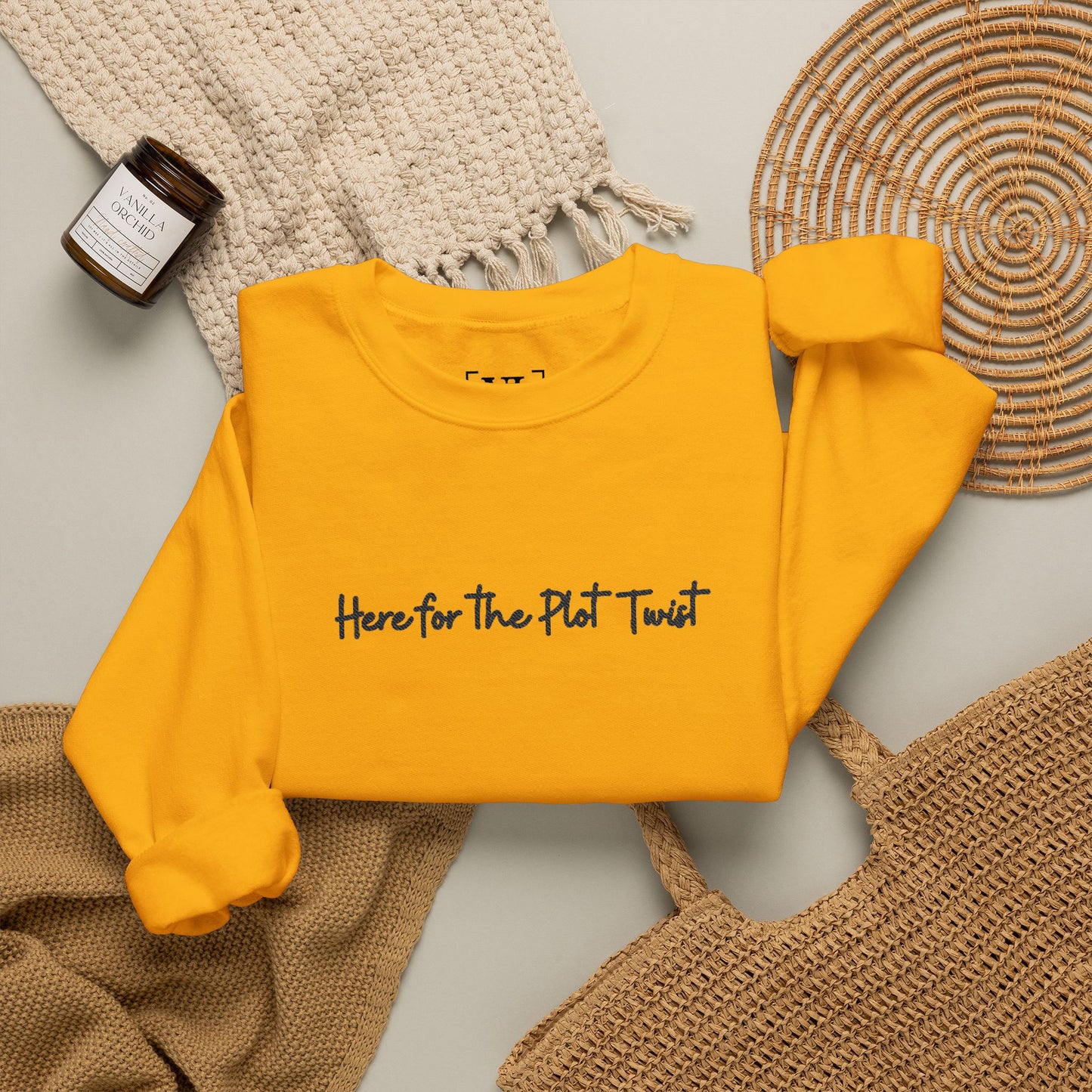 Here for the Plot Twist - Bookish Villa Inspired Embroidered Sweatshirt