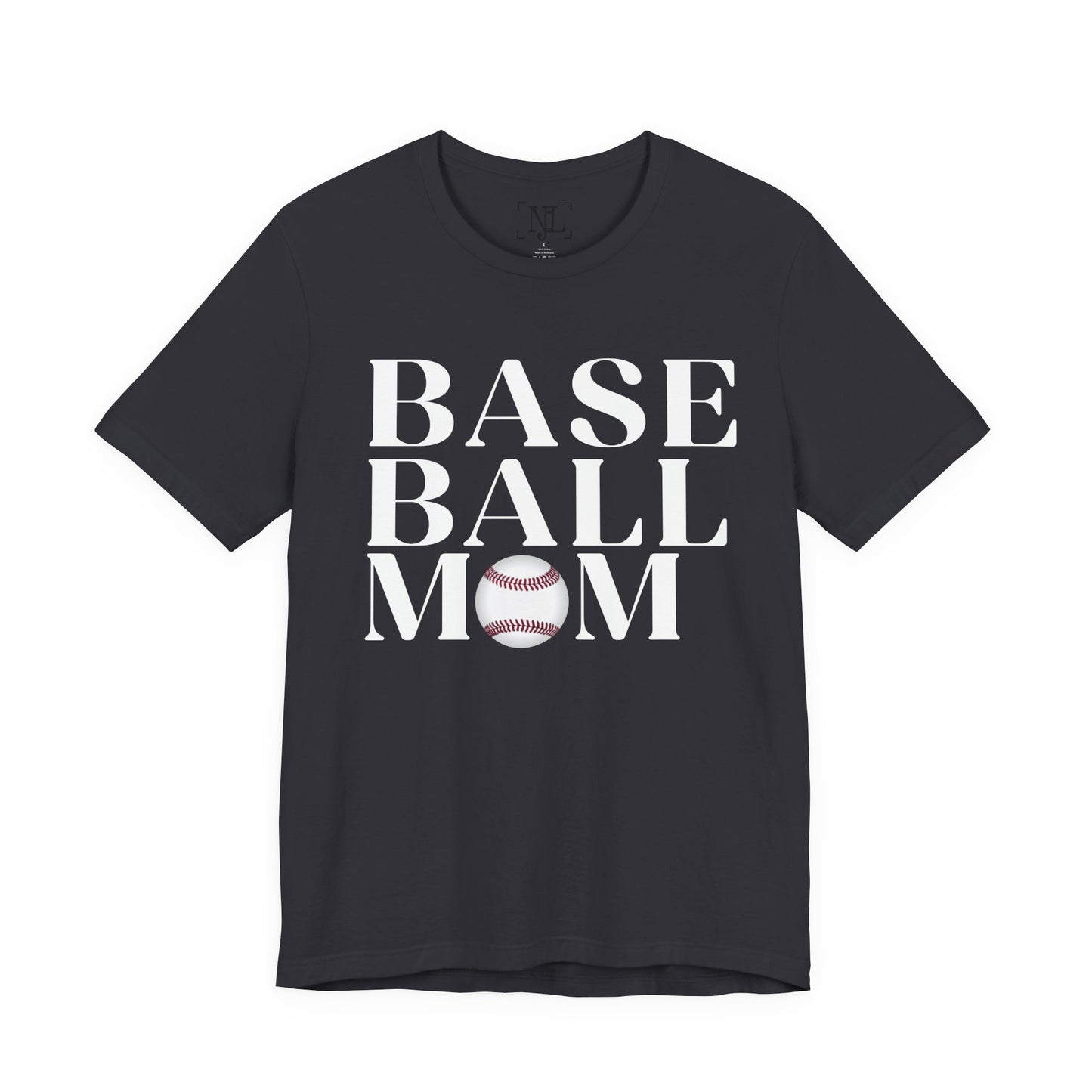 Baseball Mom T-Shirt – Retro Script with Baseball Graphic