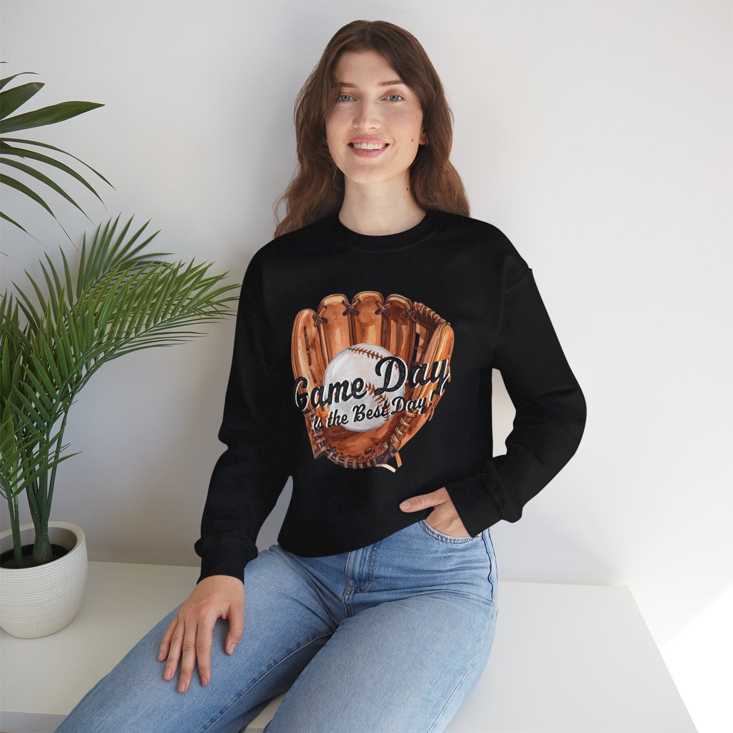 Game Day Baseball Sweatshirt — "Game Day is the Best Day" Crewneck