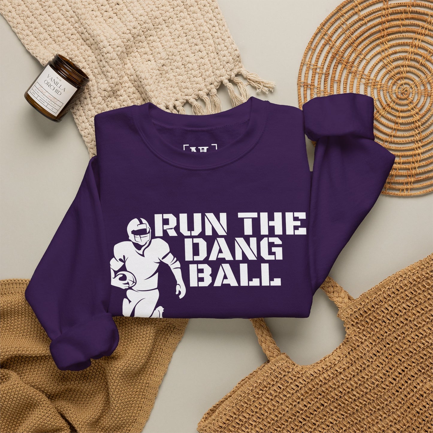 Football 'Run the Dang Ball' Crewneck Sweatshirt (White Text)