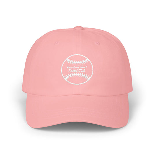 Baseball Aunt Social Club - Dad Cap White Embroidered