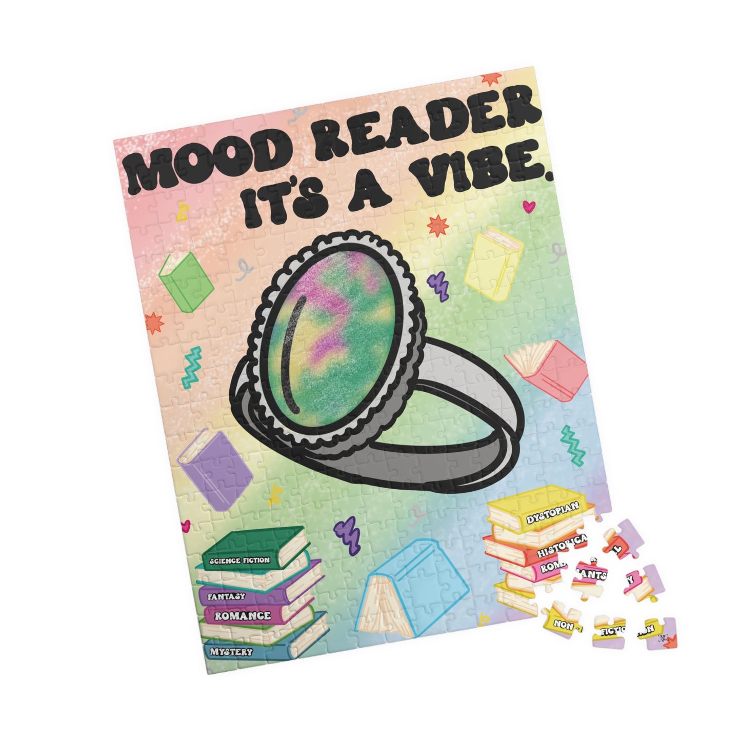 Mood Reader It's a Vibe - Bookish Jigsaw Puzzle (with Genres)