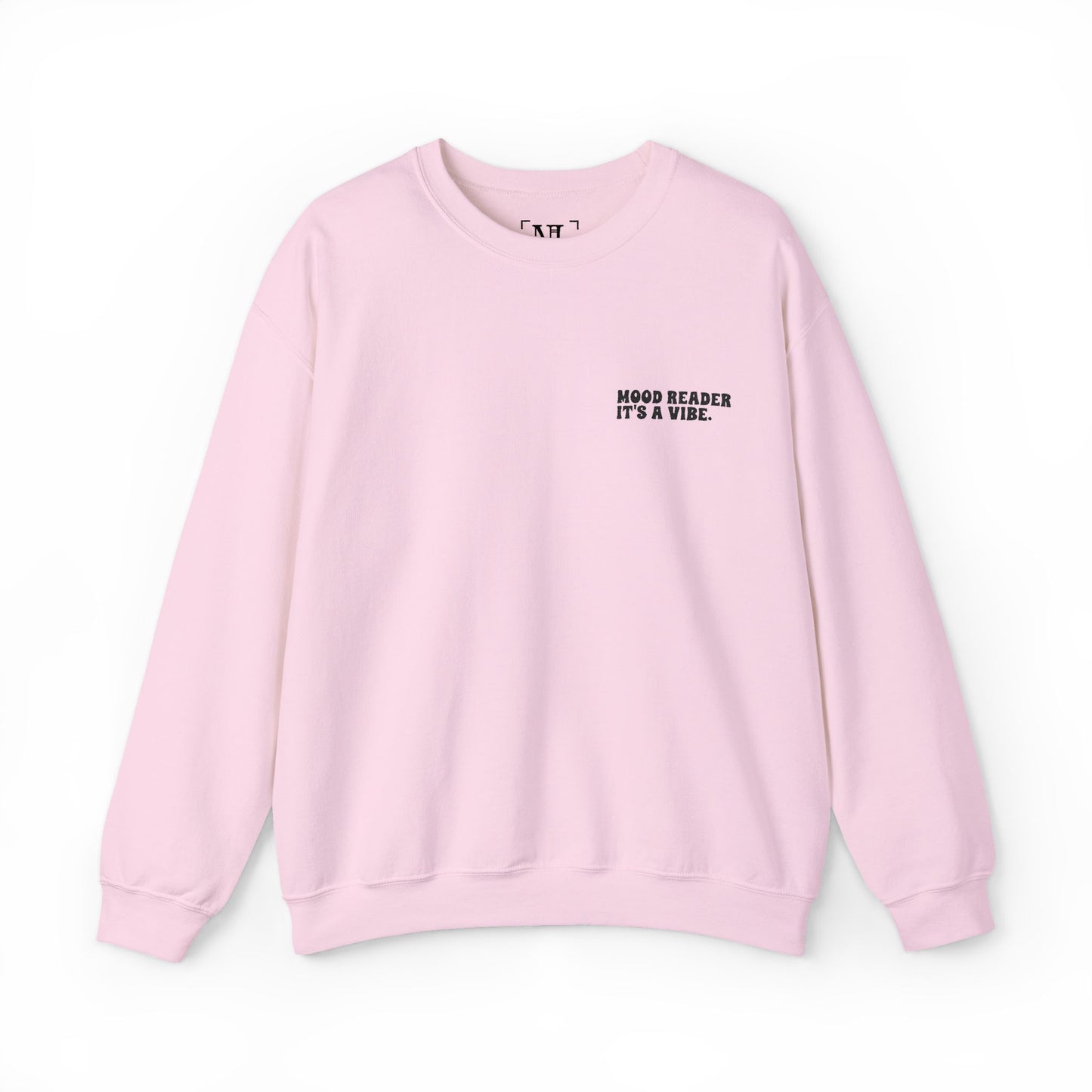 "Mood Reader. It's a Vibe - Embroidered Literary Crewneck Sweatshirt (Black Text)
