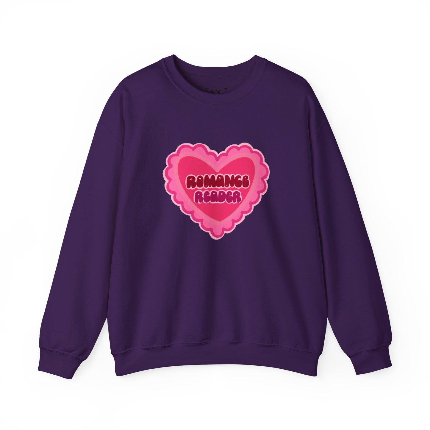 Romance Reader Heart Logo - Cozy Bookish Crewneck Sweatshirt