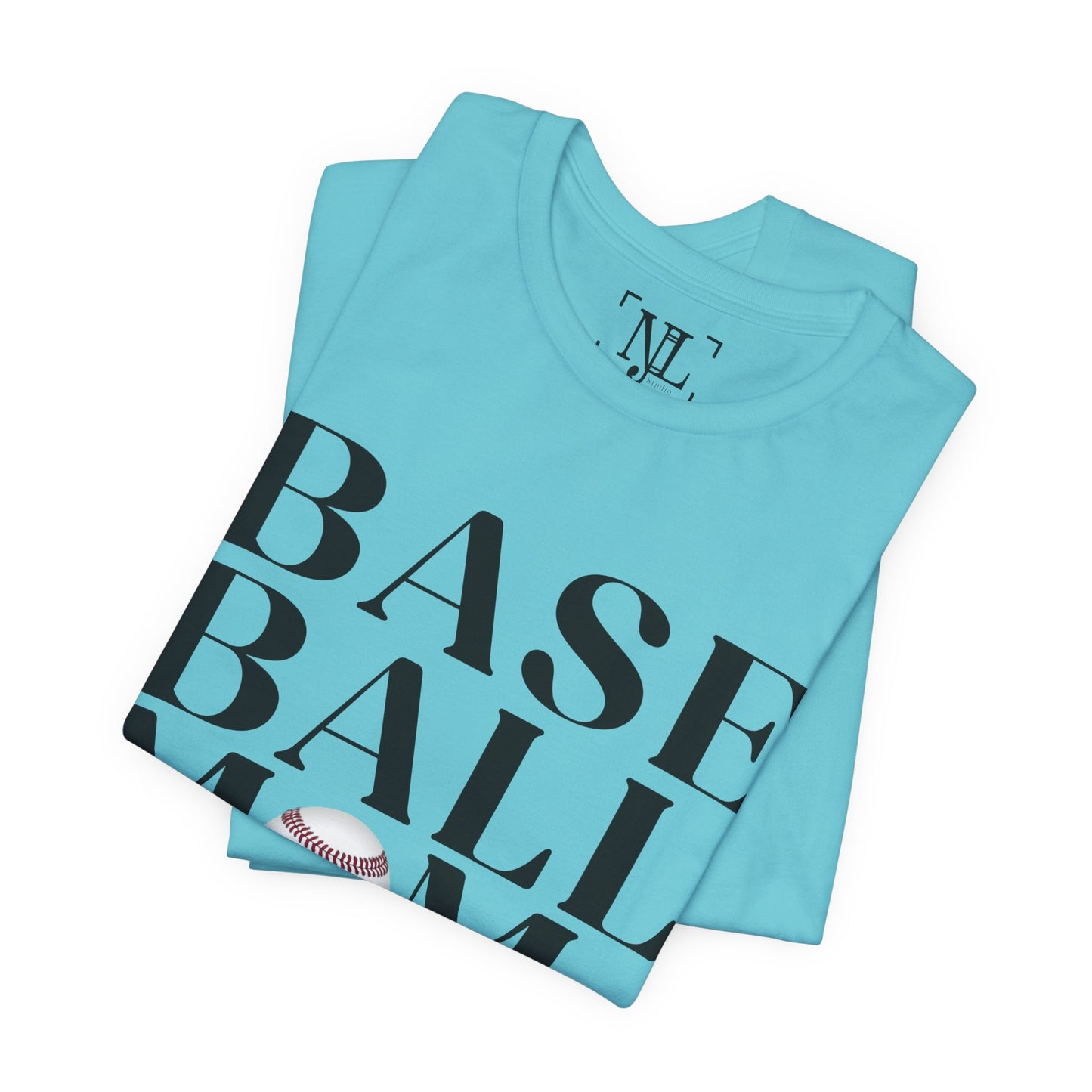 Baseball Mom T-Shirt – Retro Script with Baseball Graphic