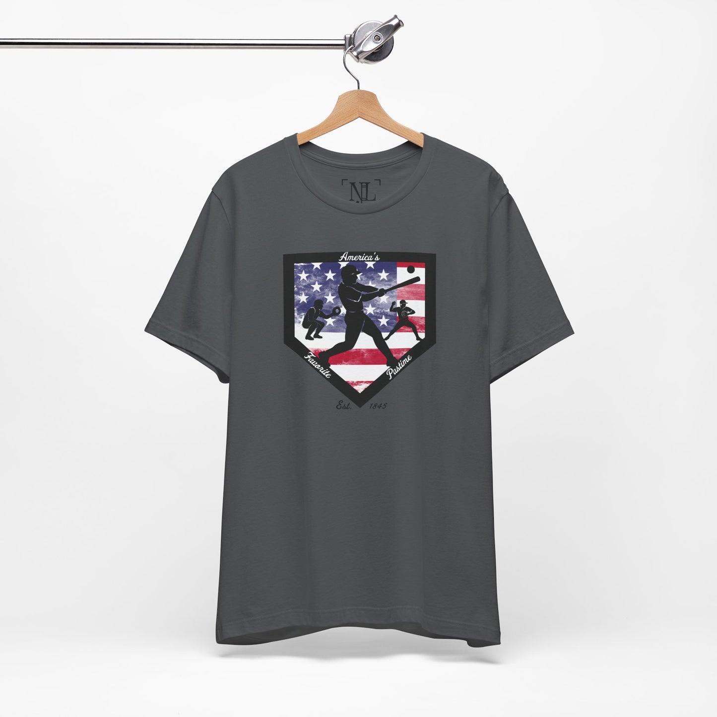 Baseball Home Plate USA Flag Tee — America's Favorite Pastime T-Shirt