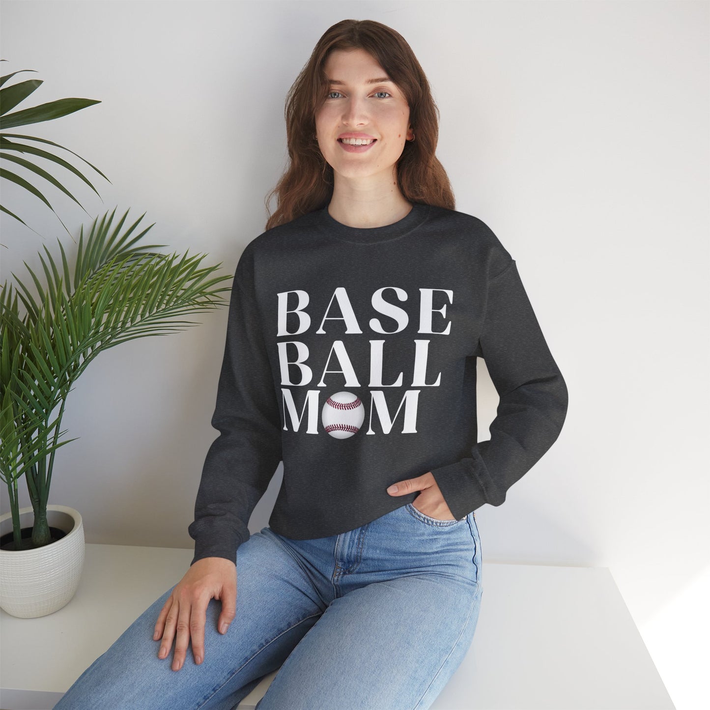 Baseball Mom Crewneck Sweatshirt - Baseball Graphic Pullover for Moms