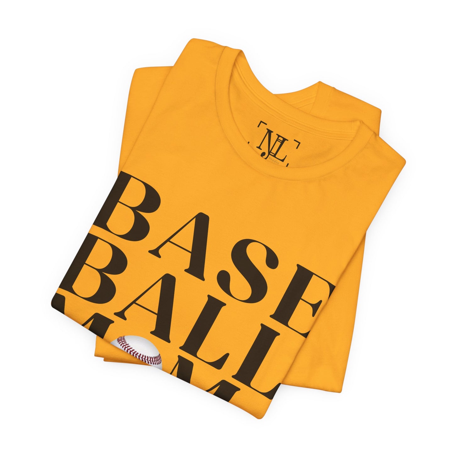 Baseball Mom T-Shirt – Retro Script with Baseball Graphic