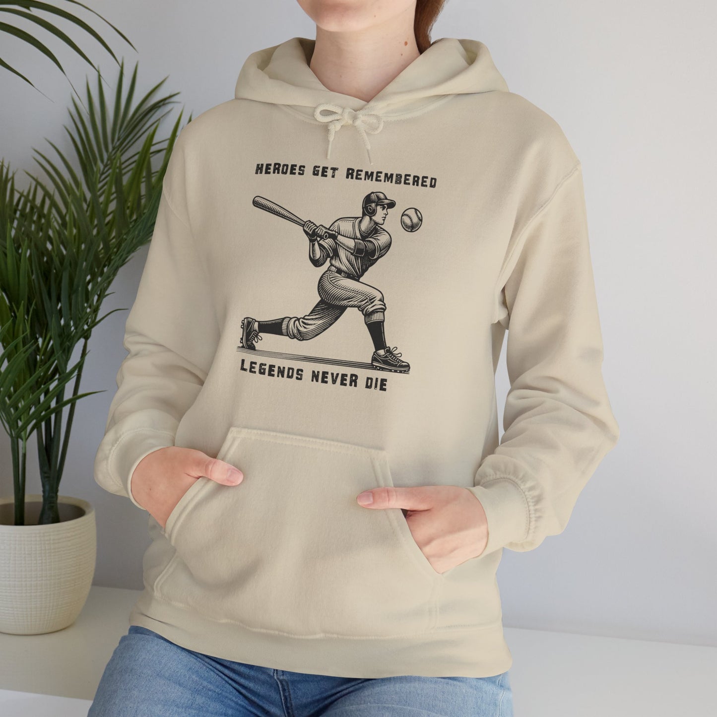 Baseball Tribute Hoodie — "Heroes Get Remembered, Legends Never Die" Hoodie