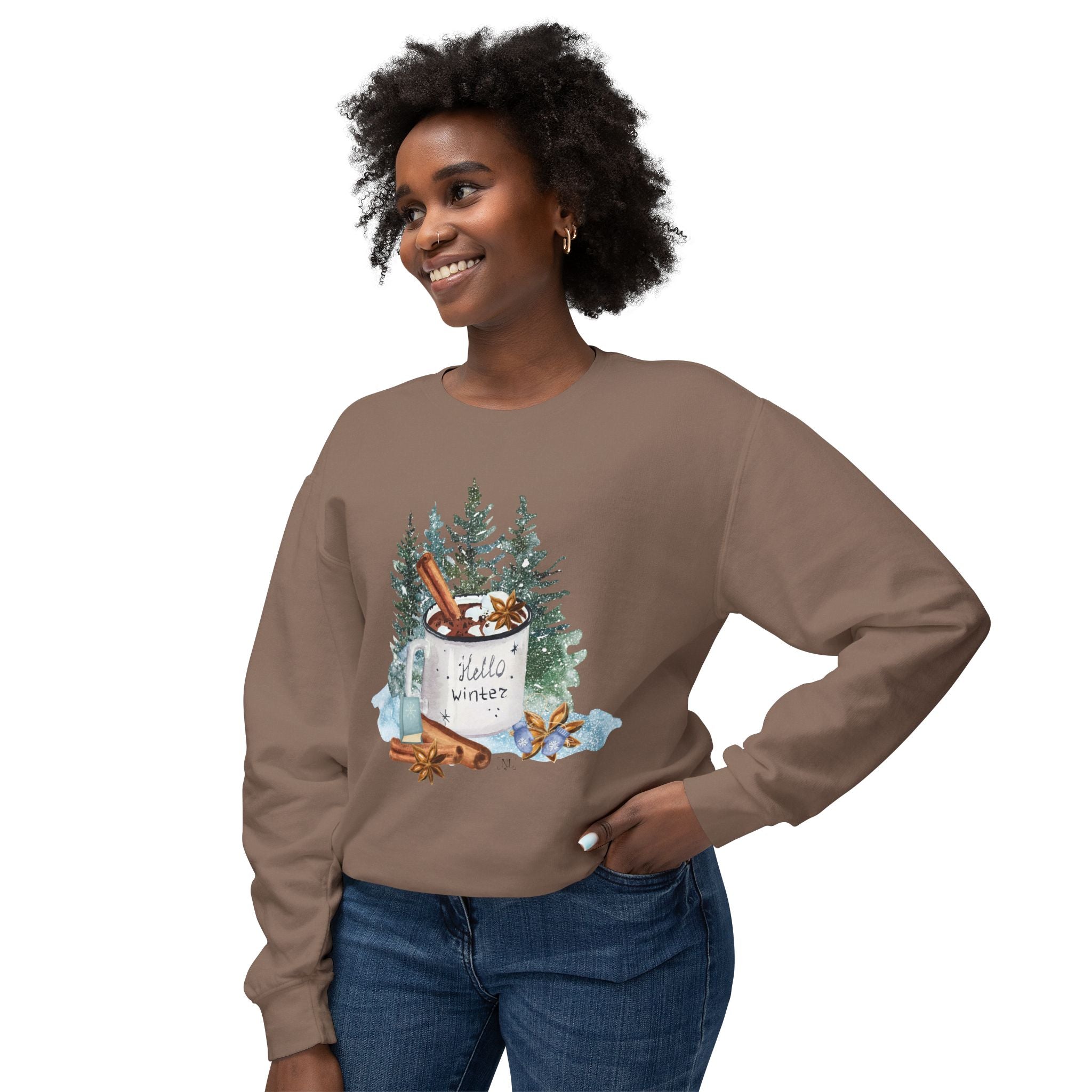 Hello Winter Mug Crewneck Sweatshirt