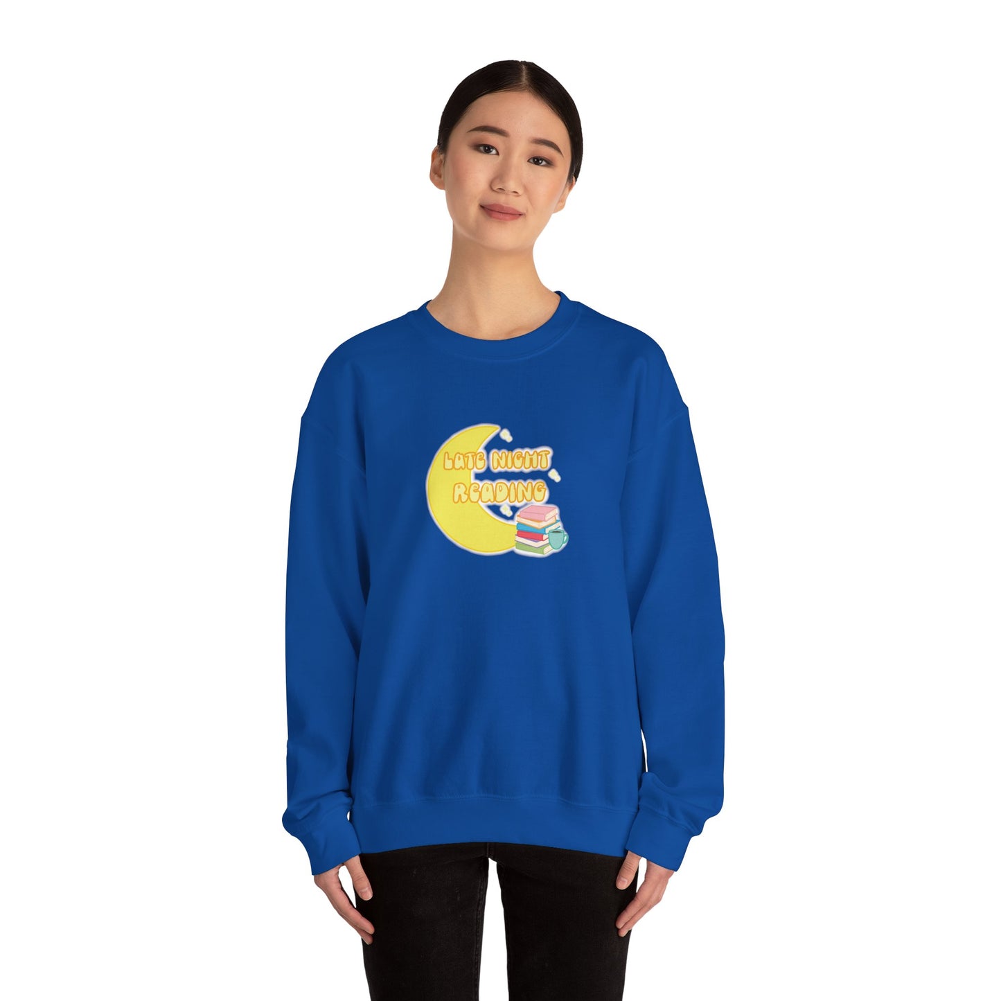 "Late Night Reading" - Cozy Crewneck Heavy Blend Sweatshirt