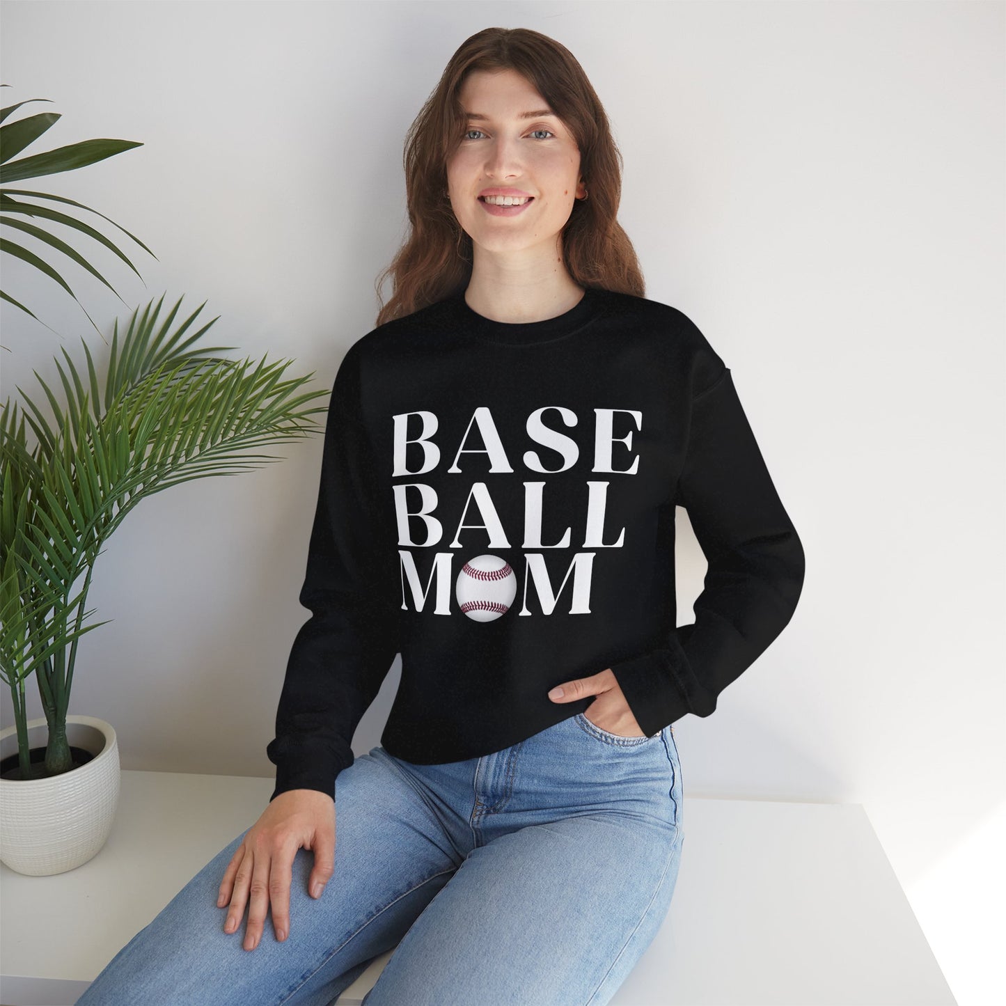 Baseball Mom Crewneck Sweatshirt - Baseball Graphic Pullover for Moms