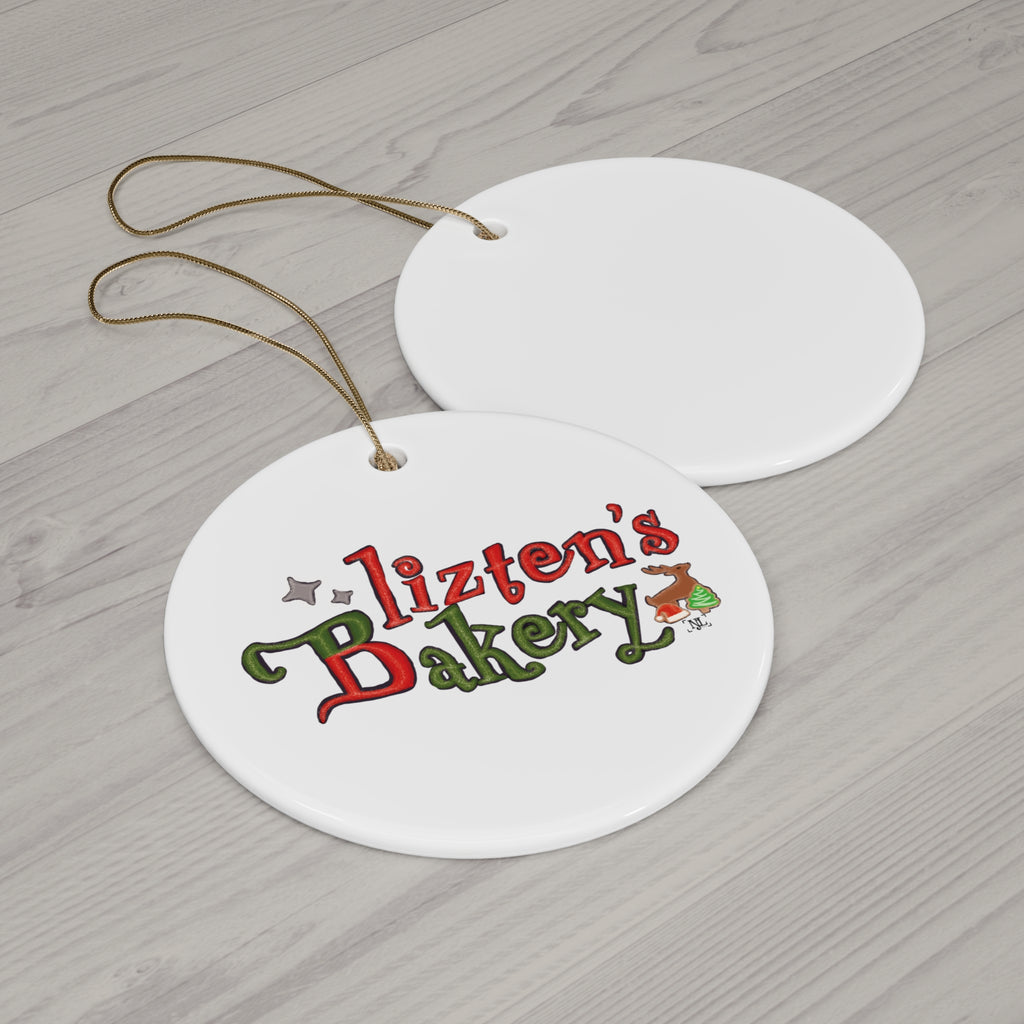 Blitzen's Bakery Ceramic Christmas Ornament