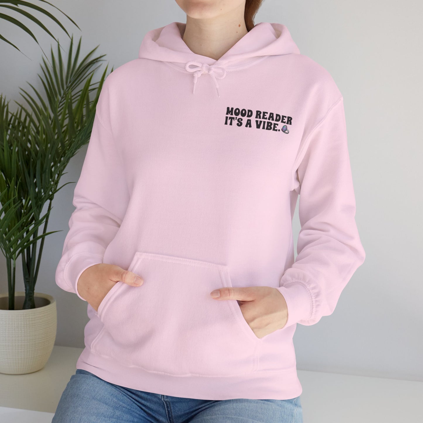 Mood Reader It's a Vibe Book Lover Pullover Graphic Hoodie (Black Text)