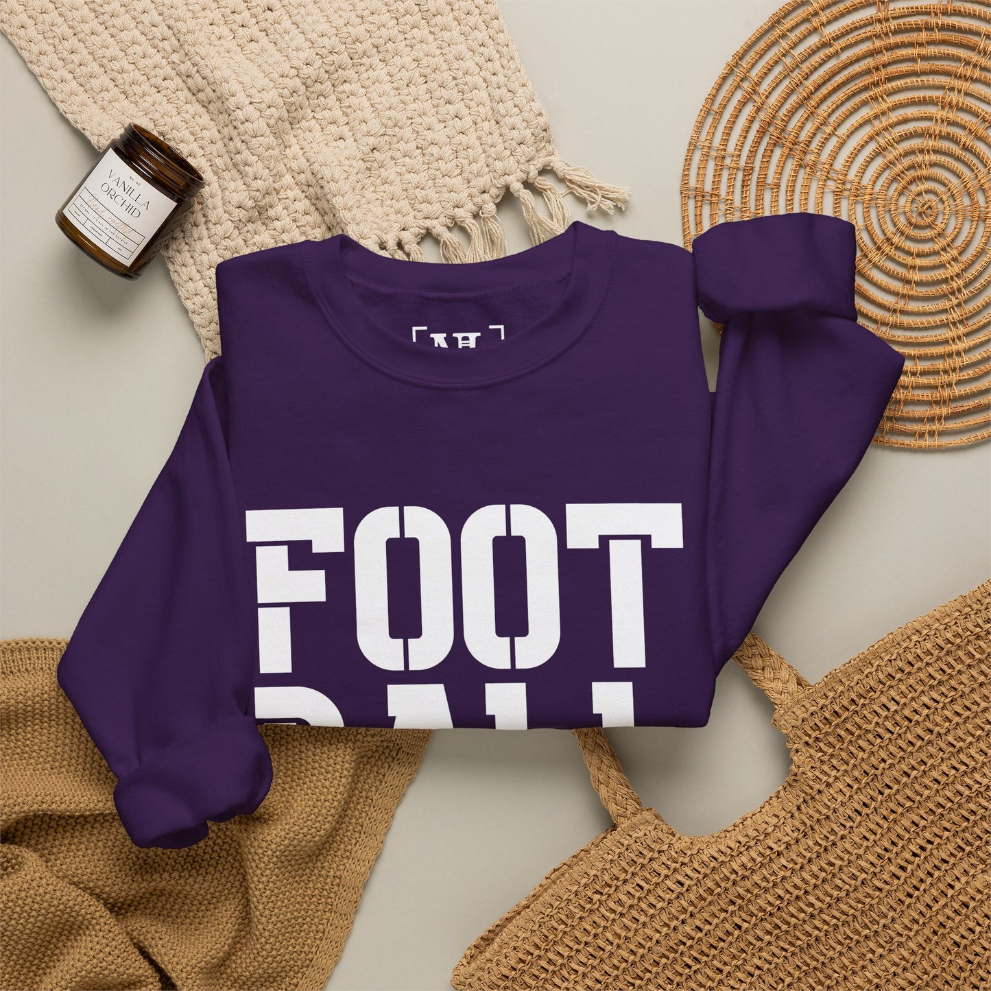 Football Mom Crewneck Sweatshirt (White Text)