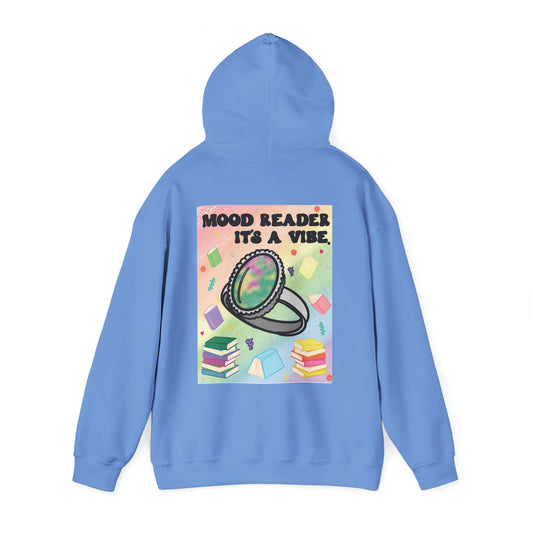Mood Reader It's a Vibe Book Lover Pullover Graphic Hoodie (White Text)