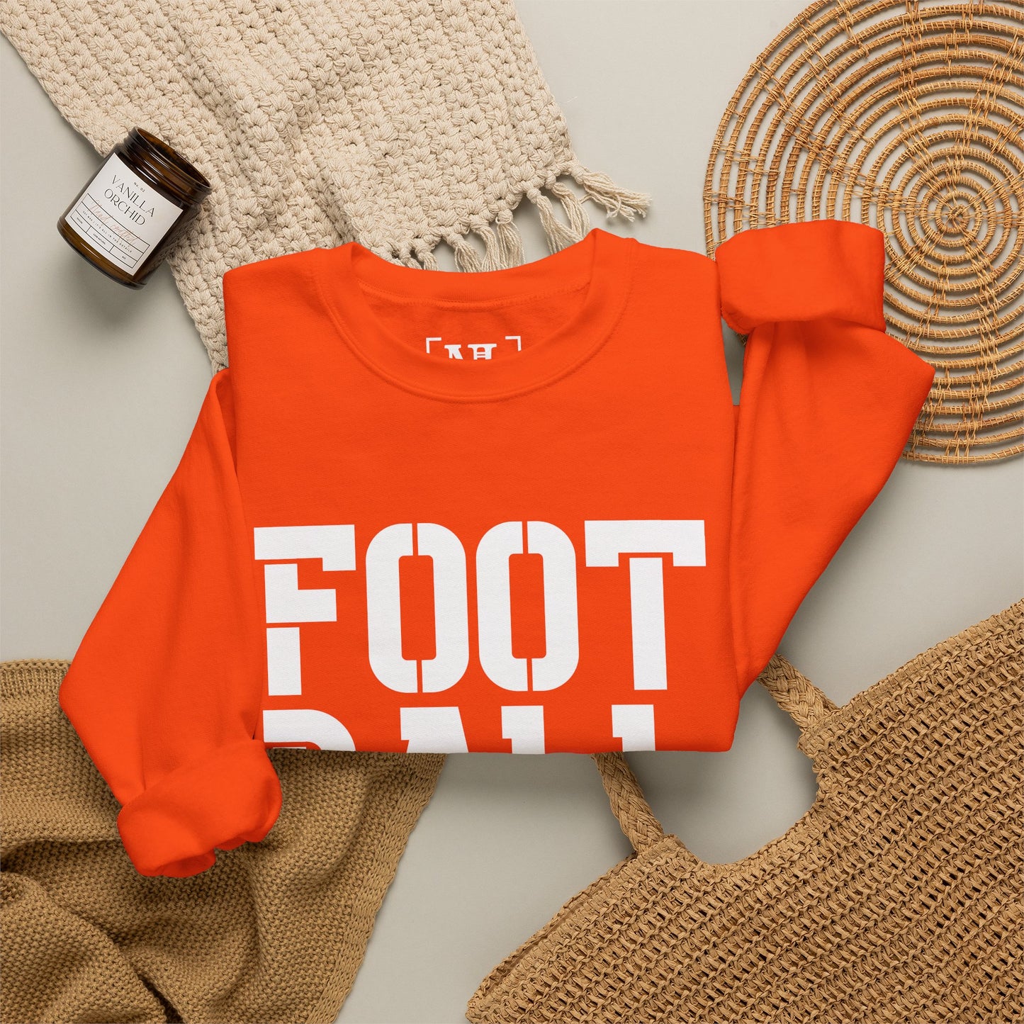 Football Mom Crewneck Sweatshirt (White Text)