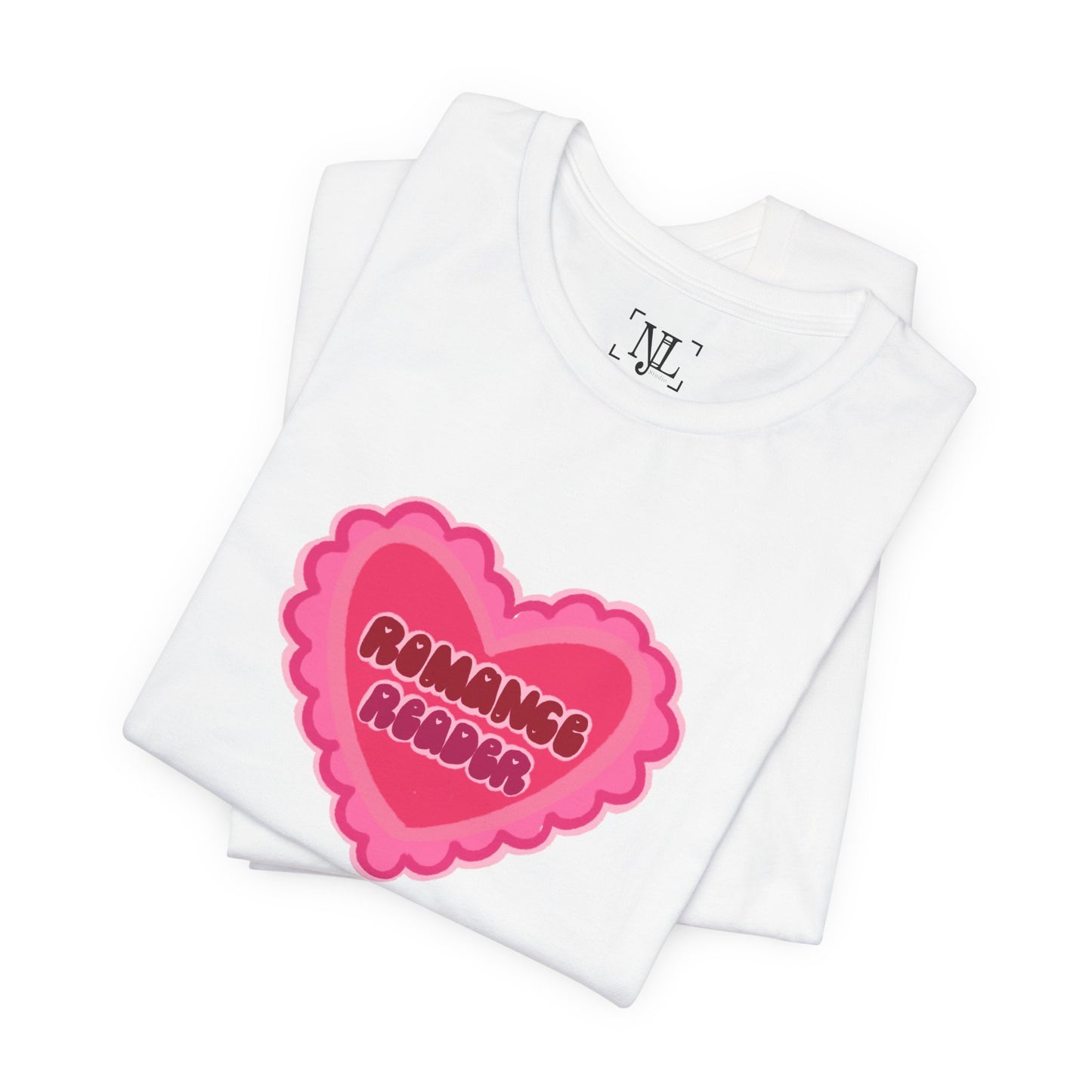Romance Reader Heart Logo — Bookish Tee