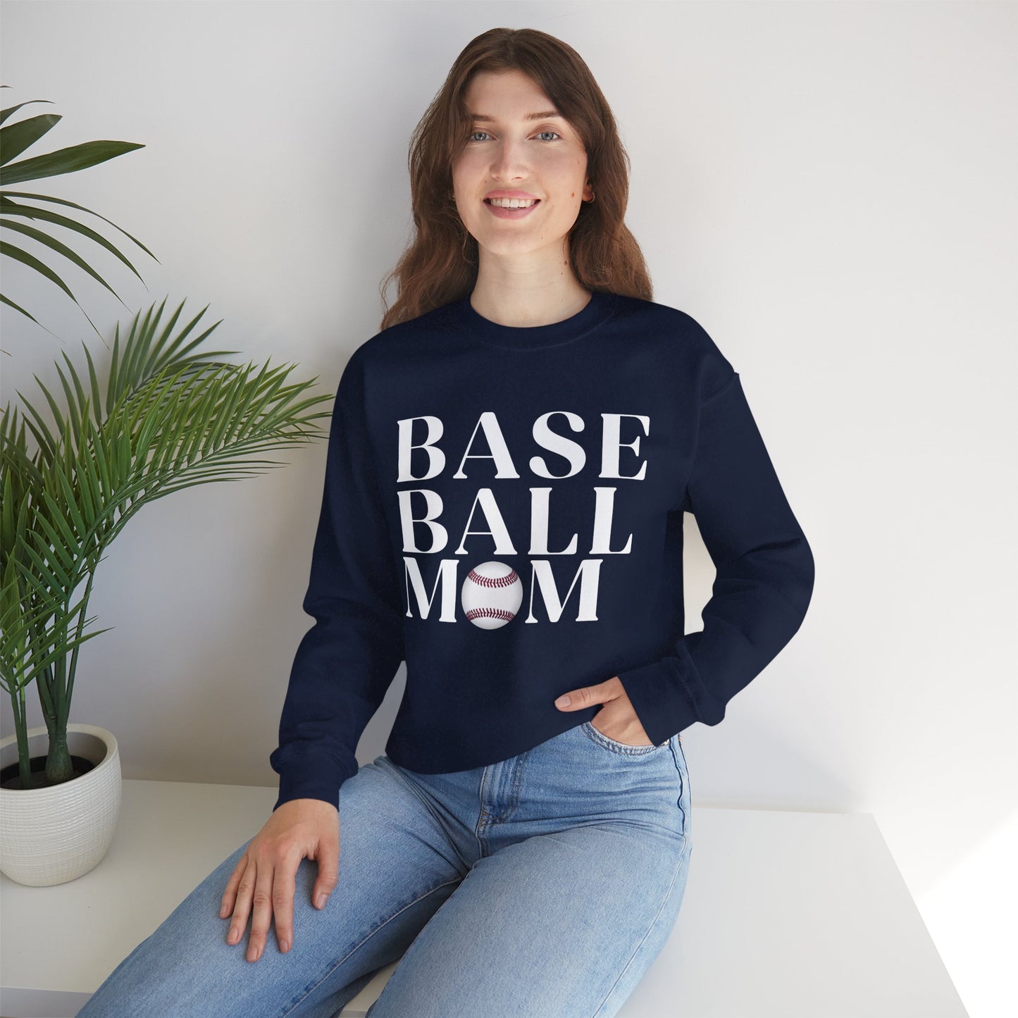 Baseball Mom Crewneck Sweatshirt - Baseball Graphic Pullover for Moms