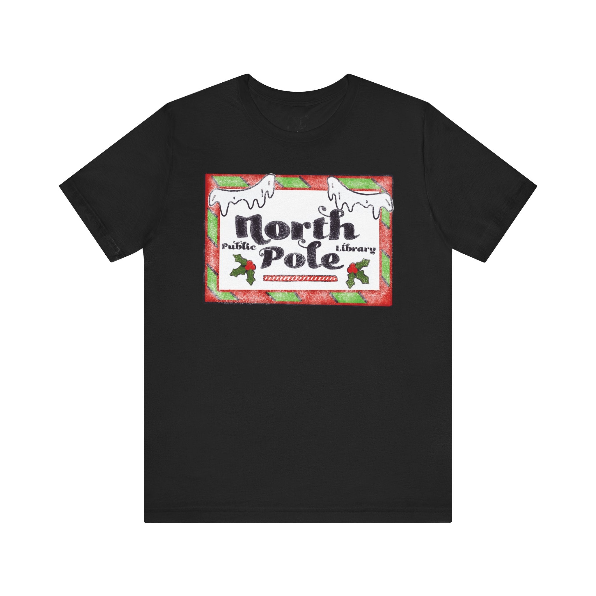 North Pole Library Short Sleeve Christmas Tee