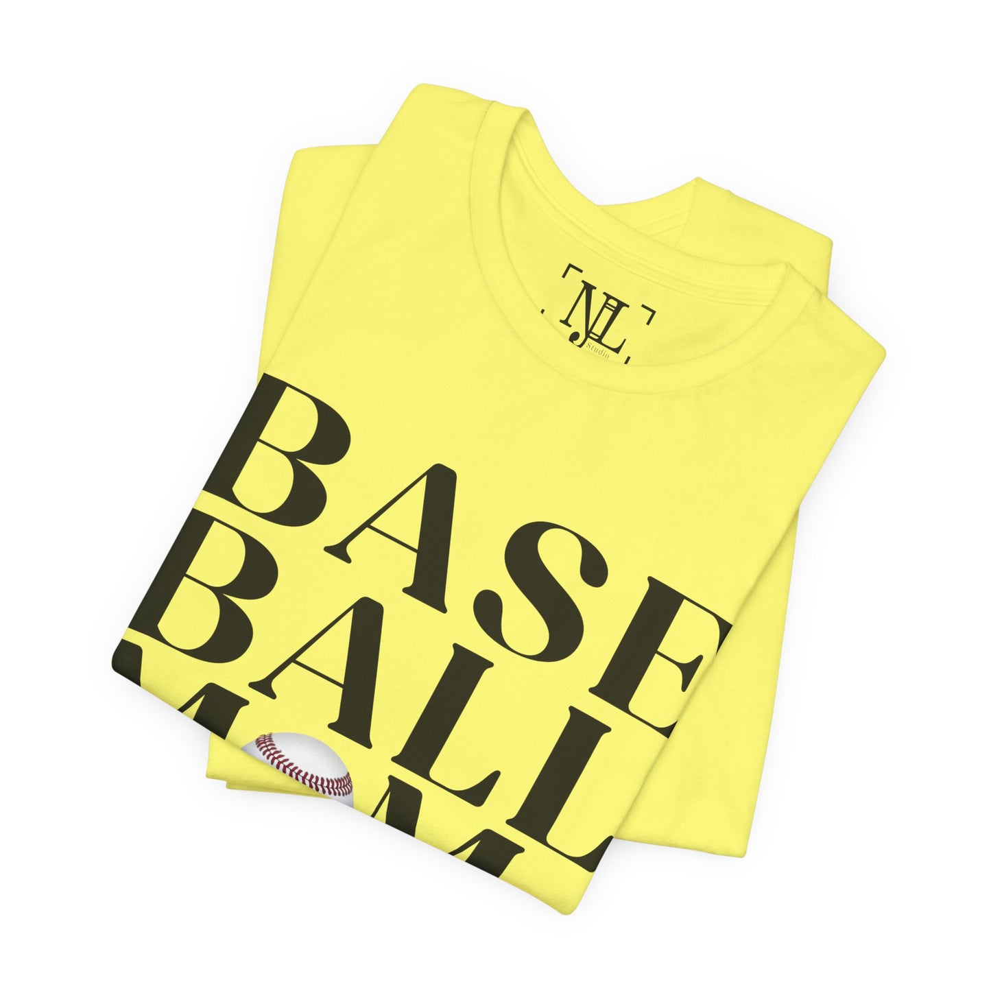 Baseball Mom T-Shirt – Retro Script with Baseball Graphic