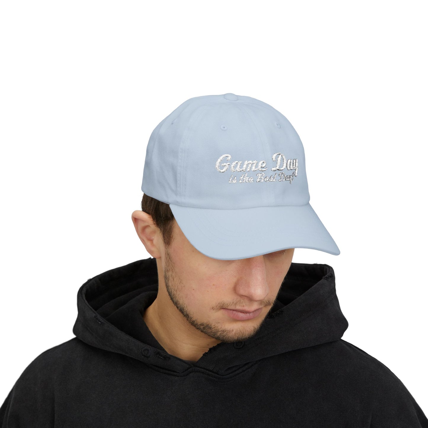 Baseball Hat "Game Day is the Best Day!" White Text Embroidered