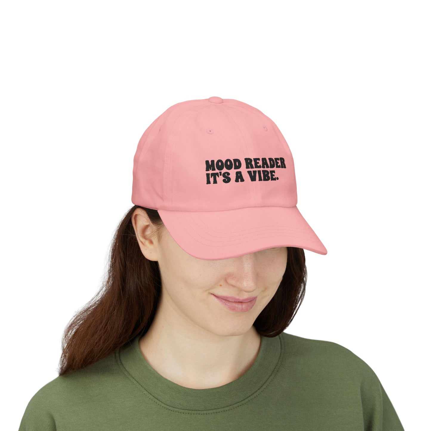 "Mood Reader It's a Vibe"- Embroidered Literary Dad Cap (Black Text)