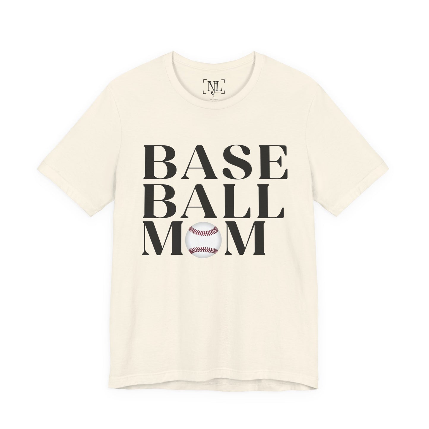 Baseball Mom T-Shirt – Retro Script with Baseball Graphic